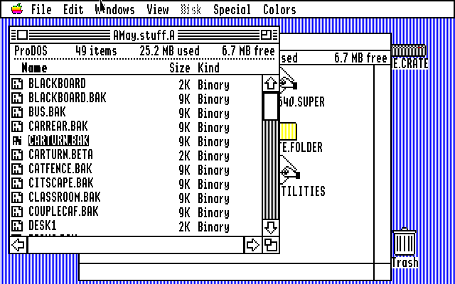 Managing my eight-bit graphic files with the Finder on an emulated Apple IIGS.